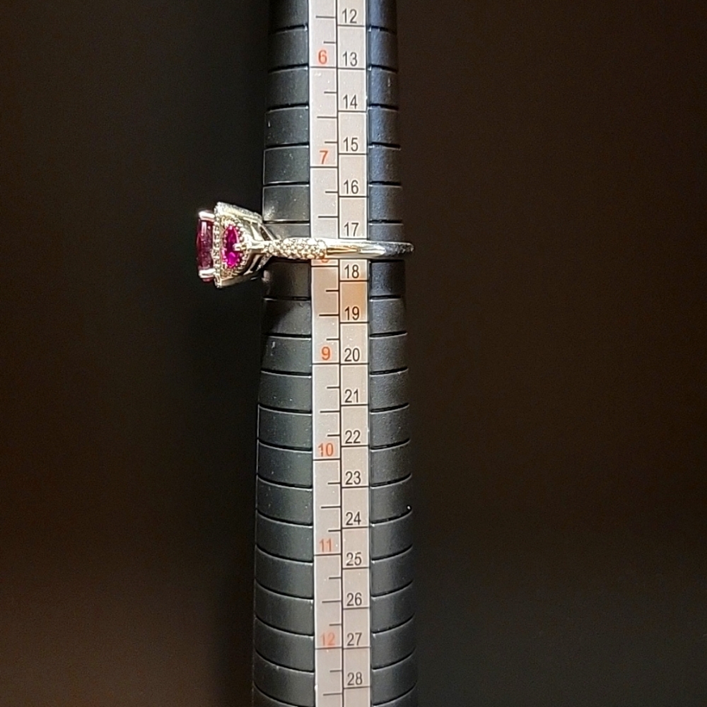 Sterling Silver 925 Ring With Rectangular Deep Pi… - image 5